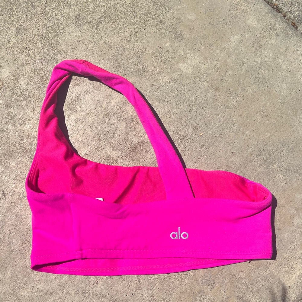ALO Yoga Pink Asymmetrical Sports Bra - Picture 2 of 2